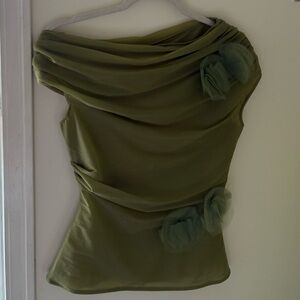 Zara Floral Asymmetrical Top